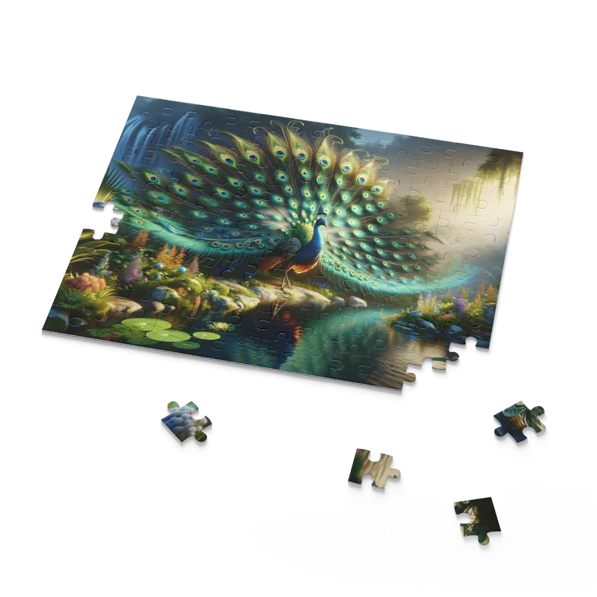 Majestic Peacock Display Puzzle (120, 252, 500-Piece) | Epic Jigsaw Puzzles | Puzzle Art - Image 6