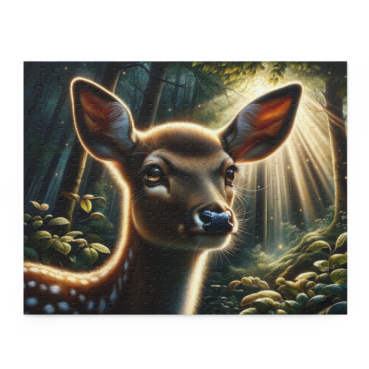 Forest Whispers Deer Puzzle (120, 252, 500-Piece) - Discover the tranquility of a mystical deer in a sunlit forest, promoting peace and harmony - Image 7