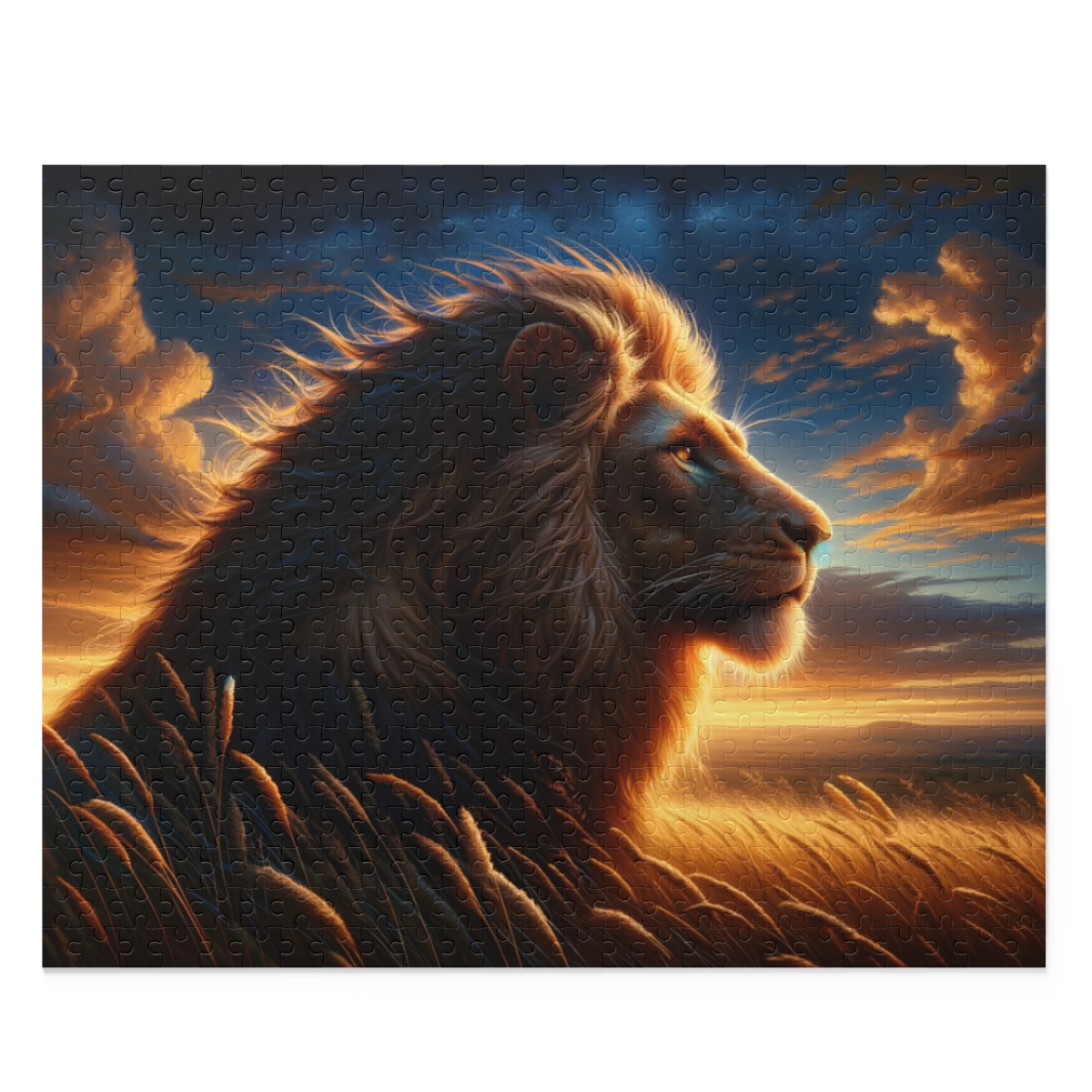 Serengeti Twilight Lion Puzzle (120, 252, 500-Piece) | Nature Puzzles | Art Puzzles - Image 2